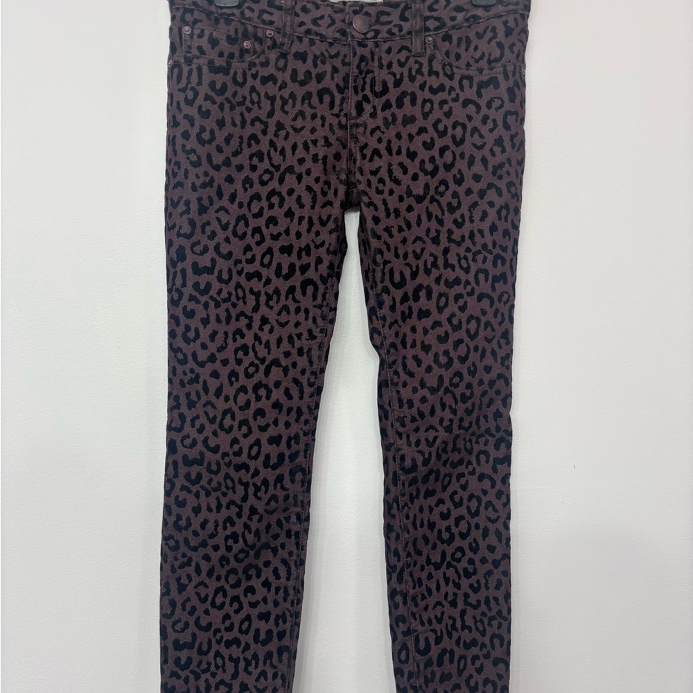Free People Mocha Leopard Print Skinny Jeans Size 26